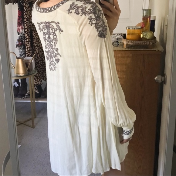 Free People Ivory Embroidered Swing Dress - Picture 8 of 13